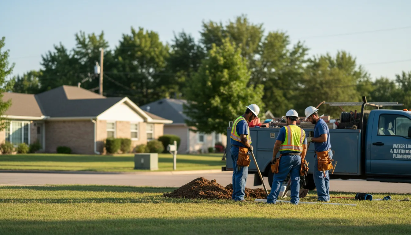 Residential water line and bathroom plumbing service in Tahlequah, OK
